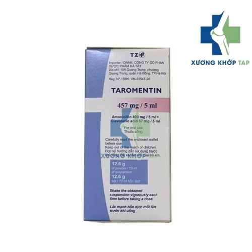 Taromentin 457mg/5ml - Điều trị nhiễm trùng tai giữa