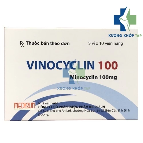 Vinocyclin 100 - Hộp 3 vỉ x 10 viên